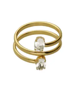 Anillo ajustable con cristal y plata de ley bañado en Oro de 18kt. ref a5302-07da