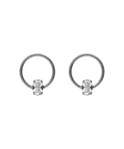 Pendientes botón oval y círculo Lieve con cristal blanco en Plata ref a5528-07ht