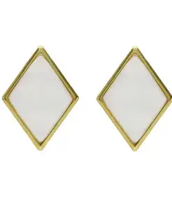 Pendientes cortos Soulquest rombo nácar en Plata baño Oro ref a4614-rodt
