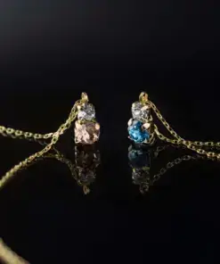 Collar corto de cristal y Plata de Ley bañada en Oro de 18kt. Largo: 40-45cm. REF: A3752-10DG - Imagen 2