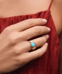 Anillo Turquesa con cuarzo larimar azul REF: X485181014 - Imagen 2