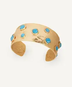 Brazalete volumen Turquesa con cuarzo larimar azul REF: X98525