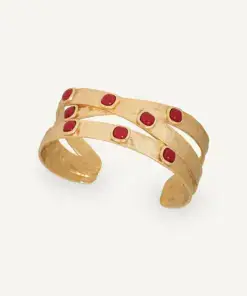 Brazalete cruzado Zahara con coral sintético rojo REF: X98526