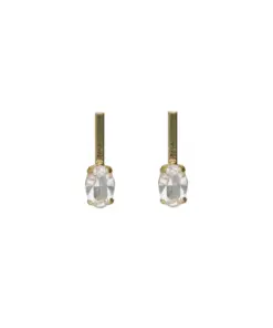 Pendientes cortos oval Lieve con cristal blanco en Plata ref a5524-07dt
