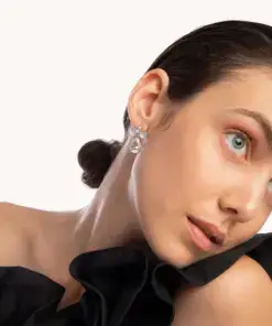 Pendientes largos Blooming lágrima cristal blanco en Plata baño rodio REF A4281-07HT - Imagen 2