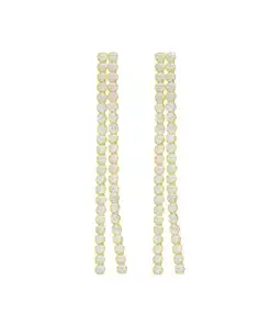 Pendientes largos Halo cristales riviere en Plata REF A4479-07DT
