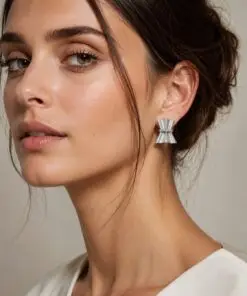 Pendientes COLECCION SYNGULARIS | Diseño Satinado con Circonitas - Imagen 2